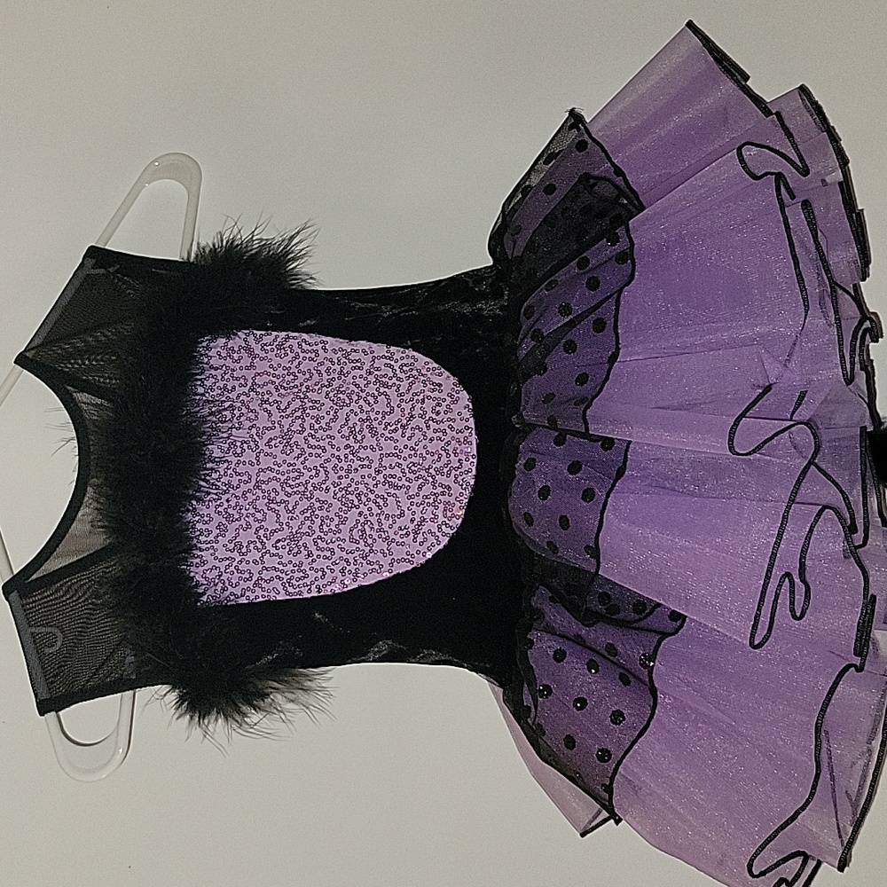 Purple and Black Kids Costume Dress